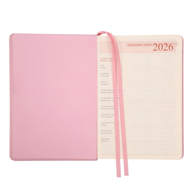 Тижневик Leo planner А5 датований 2026 "Chiara", твердий, рожевий, 368 сторінок (252686) - picture 5