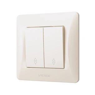 Перемикач Videx BINERA 2кл прохідний кремовий (VF-BNSW2P-CR) зображення 1