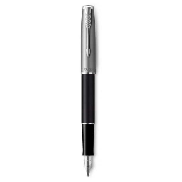 Ручка пір'яна Parker SONNET 17 Essentials Metal Black Lacquer CT FP F (83 511) - изображение 1