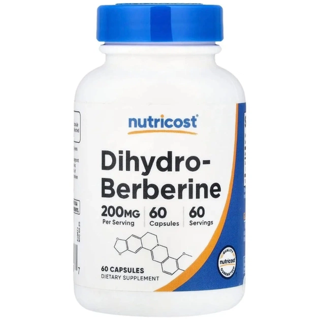 Витаминно-минеральный комплекс Nutricost Дигидроберберин, 200 мг, Dihydroberberine, 60 капсул (NCS57236) - изображение 1