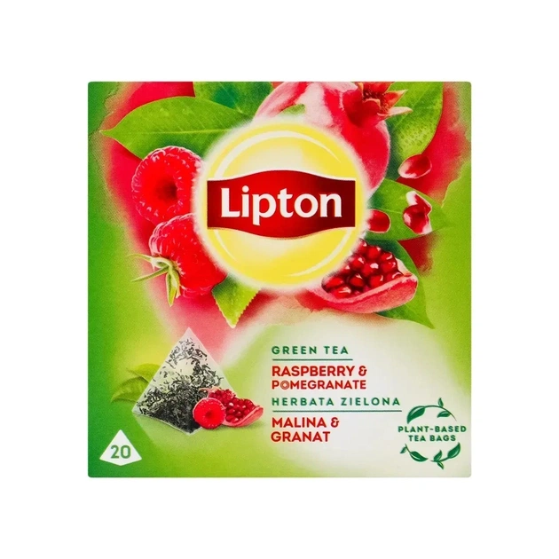 Чай Lipton зелений "Raspberry&pomegran" 20 пакетиків (5063270108413) - зображення 1