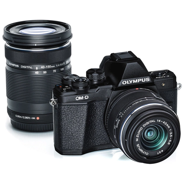 Цифровий фотоапарат Olympus E-M10 mark II Pancake Double Zoom 14-42 + 40-150 Kit B/B/B (V207053BE000) - изображение 1