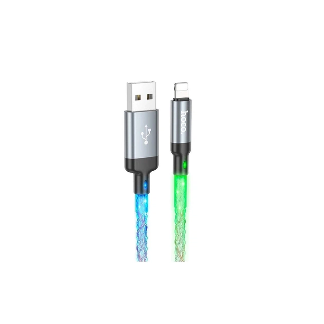 Дата кабель USB 2.0 AM to Lightning 1.0m U112 Shine gray HOCO (6931474788801) - изображение 1