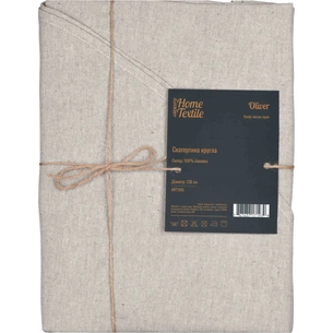 Скатертина Ardesto Oliver, 100% бавовна, сірий світлий кругла 136 см (ART10OL) зображення 1