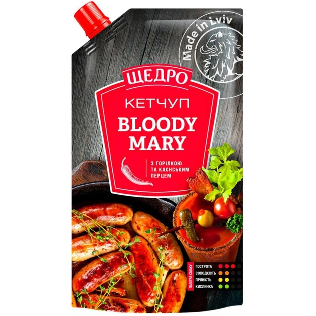 Соус Щедро Кетчуп Bloody Mary 250 г (4823097407684) - зображення 1