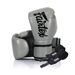 Боксерські рукавички Fairtex BGV14 Grey 14 унцій (бинти в комплекті) (BGV14_14oz_Grey) зображення 1