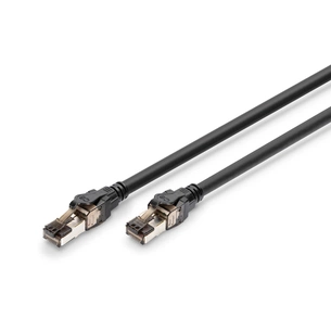 Патч-корд 1м, S/FTP, cat 8.1, AWG 24/7, LSZH, black Digitus (DK-1843-010) зображення 1