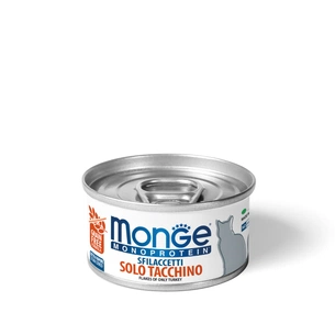 Консерви для котів Monge Cat Monoprotein м'ясні пластівці з індички 80 г (8009470007153) зображення 1