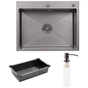 Мийка кухонна Kroner KRPSchwarze-6350HMPVD (CV031453) - зменшене зображення 1