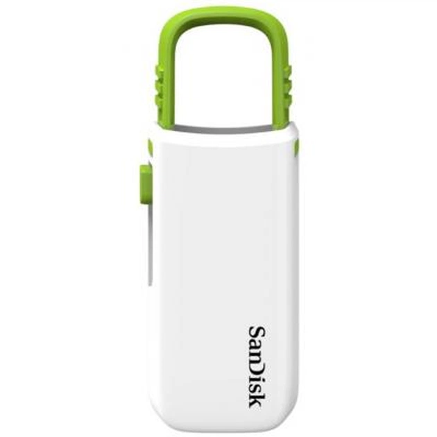 USB флеш накопичувач SanDisk 16GB Cruzer U White/Green USB 2.0 (SDCZ59-016G-B35WG) - зображення 1