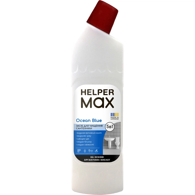 Жидкость для чистки ванн Helper Max Ocean Blue Для сантехники 1 л (4820183972996) - изображение 1