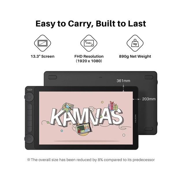 Графический планшет Huion Kamvas 13 Gen 3 Black + рукавичка (GS1333) - изображение 6