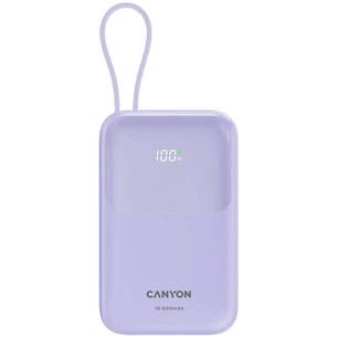 Батарея універсальна Canyon 10000mAh OnPower 101 PD/22.5W built-in cable Purple (CNS-CPB101PU) зображення 1