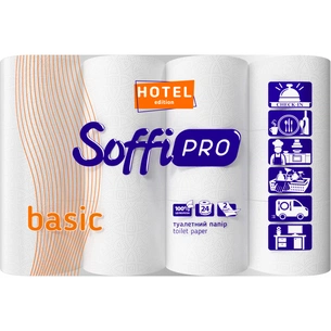 Туалетний папір SoffiPRO Basic for Hotel 2 шари 24 рулони (4820003835630) зображення 1