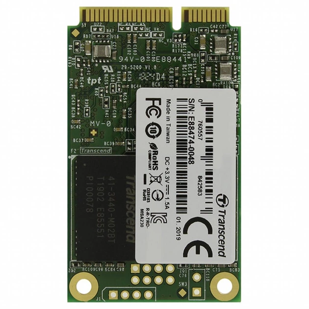 Накопичувач SSD mSATA 64GB Transcend (TS64GMSA230S) - изображение 1