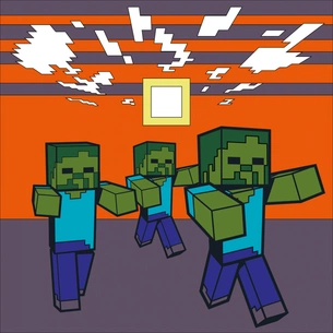 Картина по номерам Santi Майнкрафт. Втеча зомбі 25х25 см LED підсвітка (954401) изображение 1