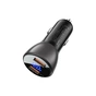 Зарядний пристрій Acefast B7 Car Charger 2xUSB-A 45W with digital display Metal Black (6974316280989) - зменшене зображення 2