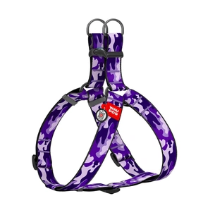 Шлея для собак WAUDOG Nylon з QR паспортом "Фіолетовий камо" пластиковий фастекс XL (324-0003) изображение 1