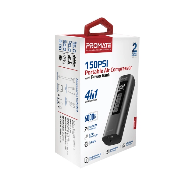 Автомобільний компресор Promate Aerify Black - picture 9