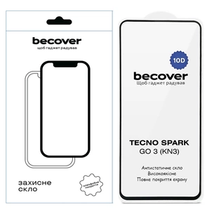 Скло захисне BeCover 10D Tecno Spark Go 3 (KN3) Black (715167) зображення 1