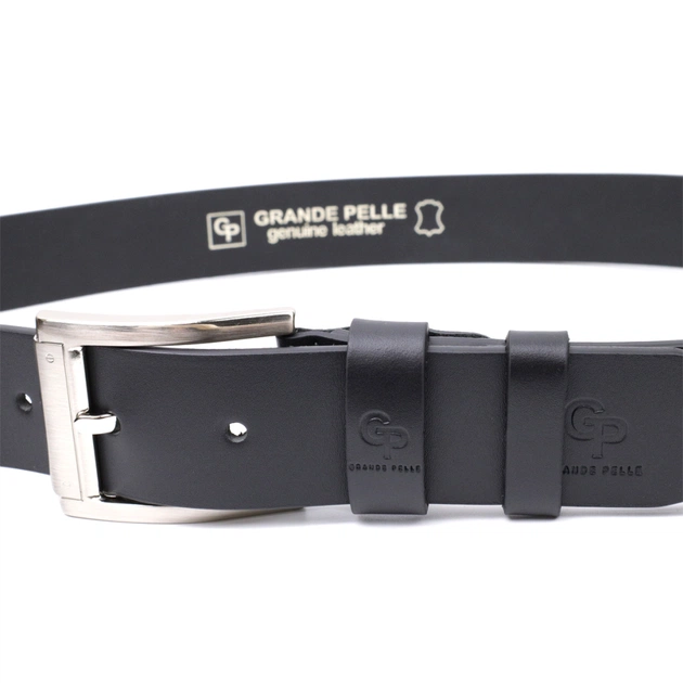Ремінь Grande Pelle Під джинси з натуральної шкіри Чорний (11683) - зображення 5