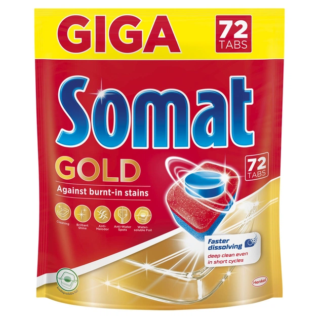 Таблетки для посудомийних машин Somat Gold 72 шт (9000101321036) - зображення 1