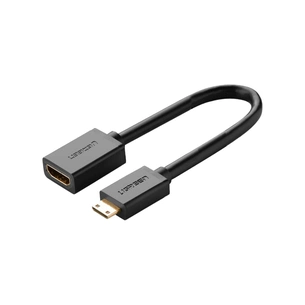 Перехідник Mini HDMI M to HDMI F 0.22m black Ugreen (20137) picture 1