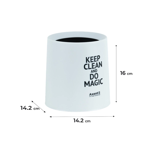 Кошик для паперів Axent Настільний контейнер для сміття, круглий, білий (2131-21-A) - picture 3