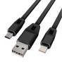 Дата кабель USB 2.0 AM to Lightning + Micro 5P 1.0m 2А (DR-1622) (Black) Drobak (219093) - зменшене зображення 1