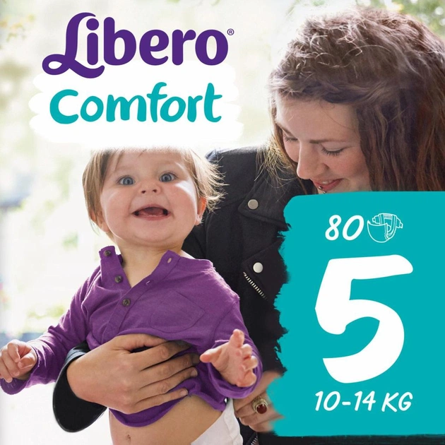 Підгузки Libero Comfort 5 (10-14 кг) 80 шт (7322540490770) - зображення 1