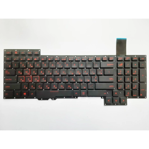 Клавіатура ноутбука ASUS G751J/G751JL/G751JM/G751JT/G751JY чорна з підсвіткою (A46083) - изображение 1