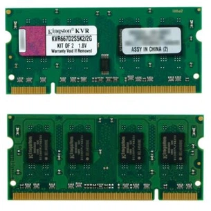 Модуль пам'яті для ноутбука SODIMM DDR2 2GB (2x1GB) 667 MHz Kingston (KVR667D2S5K2/2G) зображення 1