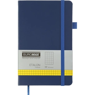 Книга записная Buromax Etalon 125x195 мм 96 листов в клетку обложка из искусственной кожи Синяя (BM.291160-02) изображение 1
