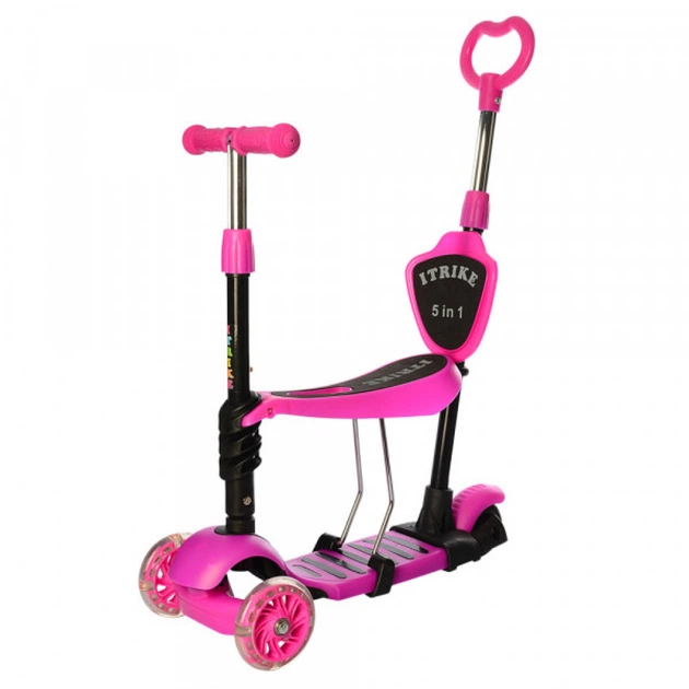 Самокат iTrike Maxi JR 5 в 1 pink (JR 3-026-P pink) - зображення 1