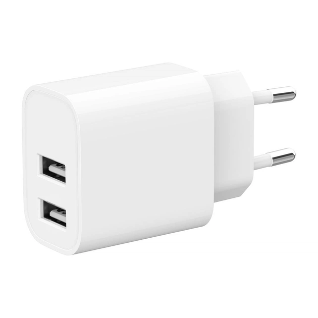 Зарядное устройство Gembird 2 USB-A 5V/2.4A (12W) white (TA-UC-2A12-01) - изображение 1
