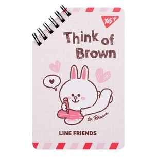 Блокнот Yes Line Friends Think of Brown 95 х 145 60 аркушів (151755) изображение 1