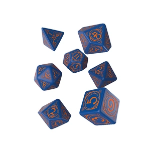 Набір кубиків для настільних ігор Q-Workshop Wizard Dark-blue orange Dice Set (7 шт) (SWIZ90) зображення 1