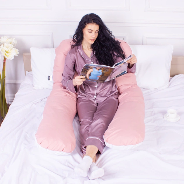 Подушка MirSon для вагітних та відпочинку Eco Line №8032 U-подібна White-Coral (2200006185079) - picture 7