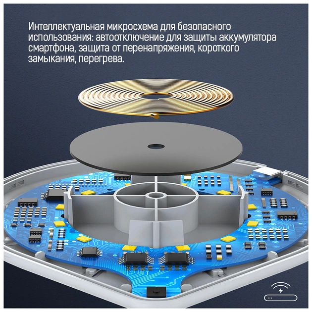 Зарядний пристрій ColorWay Qi Fast Charger (10W)& LED bedside lamp (CW-CHW20Q-WT) - picture 3