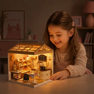 Конструктор Mini House румбокс серии Интерьер – Пекарня (свет) (8011) изображение 1