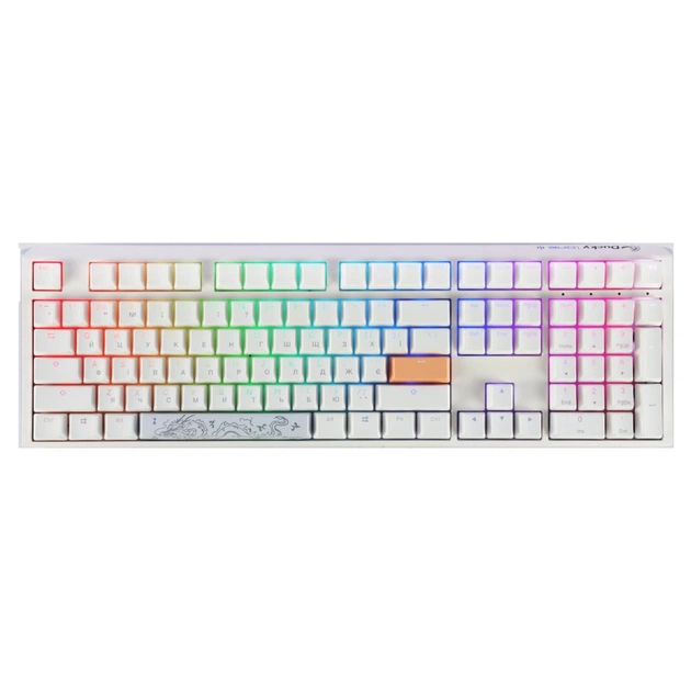 Клавіатура Ducky One 3 Cherry MX Silent Red RGB UA USB White (DKON2108ST-SUAPXPWWWSC1) - зображення 1