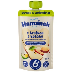 Детское пюре Hamanek яблоко с грушей и бататом 100 г (8595139798437) изображение 1
