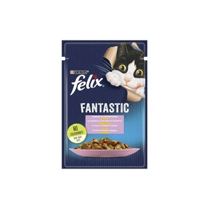 Вологий корм для кішок Purina Felix Fantastic з фореллю та зеленими бобами в желе 85 г (7613039841617) зображення 1