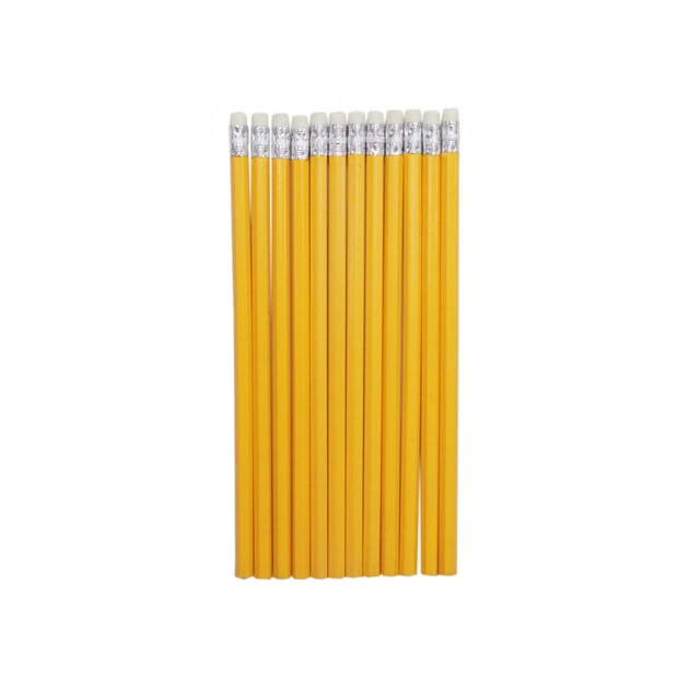 Олівець графітний H-Tone НВ, з гумкою, жовтий, уп. 12 шт (PENCIL-HT-JJ30105B) - зображення 3