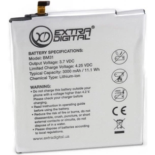 Акумуляторна батарея Extradigital Xiaomi Mi3 (BM31) 3000 mAh (BMX6444) зображення 1
