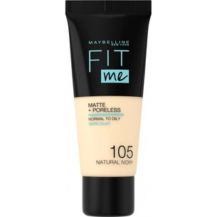 Тональний крем Maybelline New York Fit Me Matte + Poreless 105 - Natural Ivory 30 мл (3600531324483) зображення 1