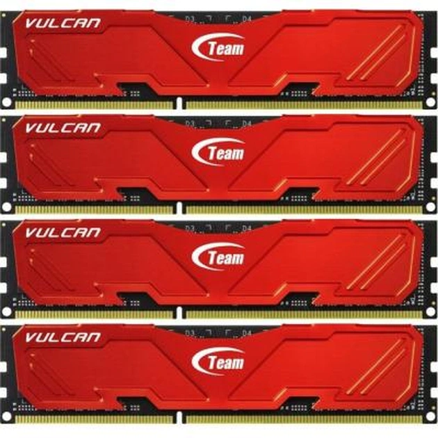 Модуль пам'яті для комп'ютера DDR3 32GB (4x8GB) 2133 MHz Vulcan Red Team (TLRED332G2133HC11AQC01) - зображення 1