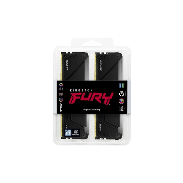 Модуль пам'яті для комп'ютера DDR4 16GB (2x8GB) 3200 MHz Beast Black Kingston Fury (ex.HyperX) (KF432C16BB2AK2/16WP) - picture 5