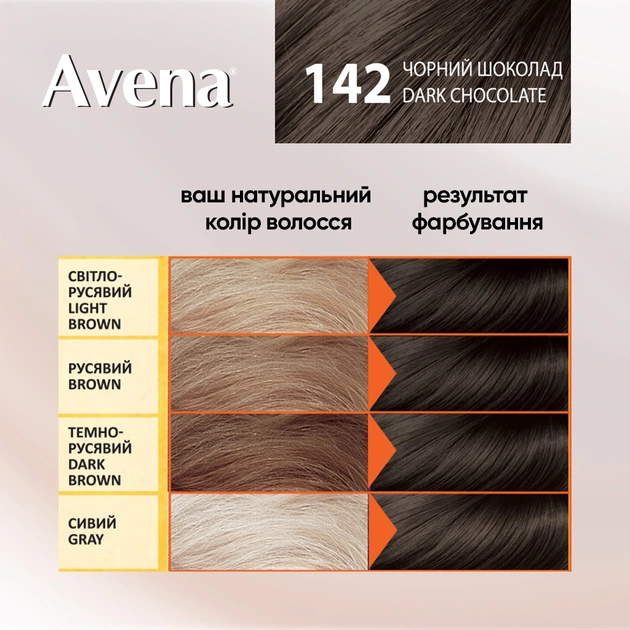 Фарба для волосся Acme Color Avena Rich Color Стійка 142 - Чорний шоколад (4823115502674) - picture 5