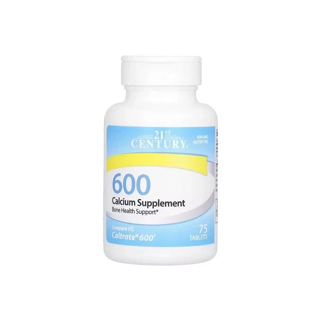 Минералы 21st Century Кальций 600, 600 мг, Calcium Supplement 600, 75 таблеток (CEN-27532) - изображение 1